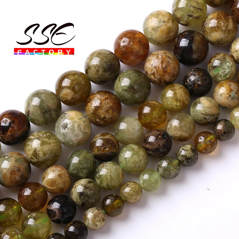 

100% Natural Green Garnet Gemstone Beads For Jewelry Making Round Loose Spacers Beads DIY Bracelets Accessories 6 8 10mm 15" A+