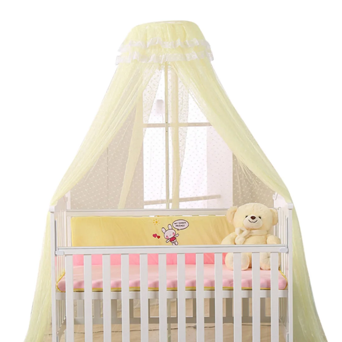 Baby Crib Netting Summer Baby Room Mosquito Net Baby Bed Canopy Tents Round Lace Dome Mosquito Netting Infant Cot Decor Nets