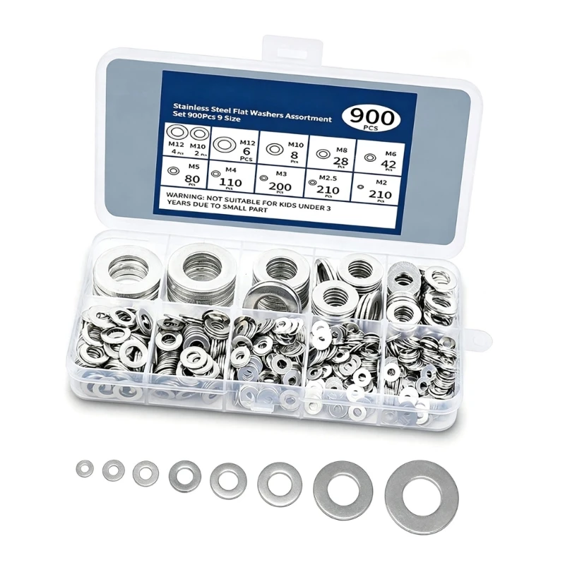 Sortiment an Flachscheiben-Hardware zur Lastverteilung an Schrauben 3XUF – Detail 1