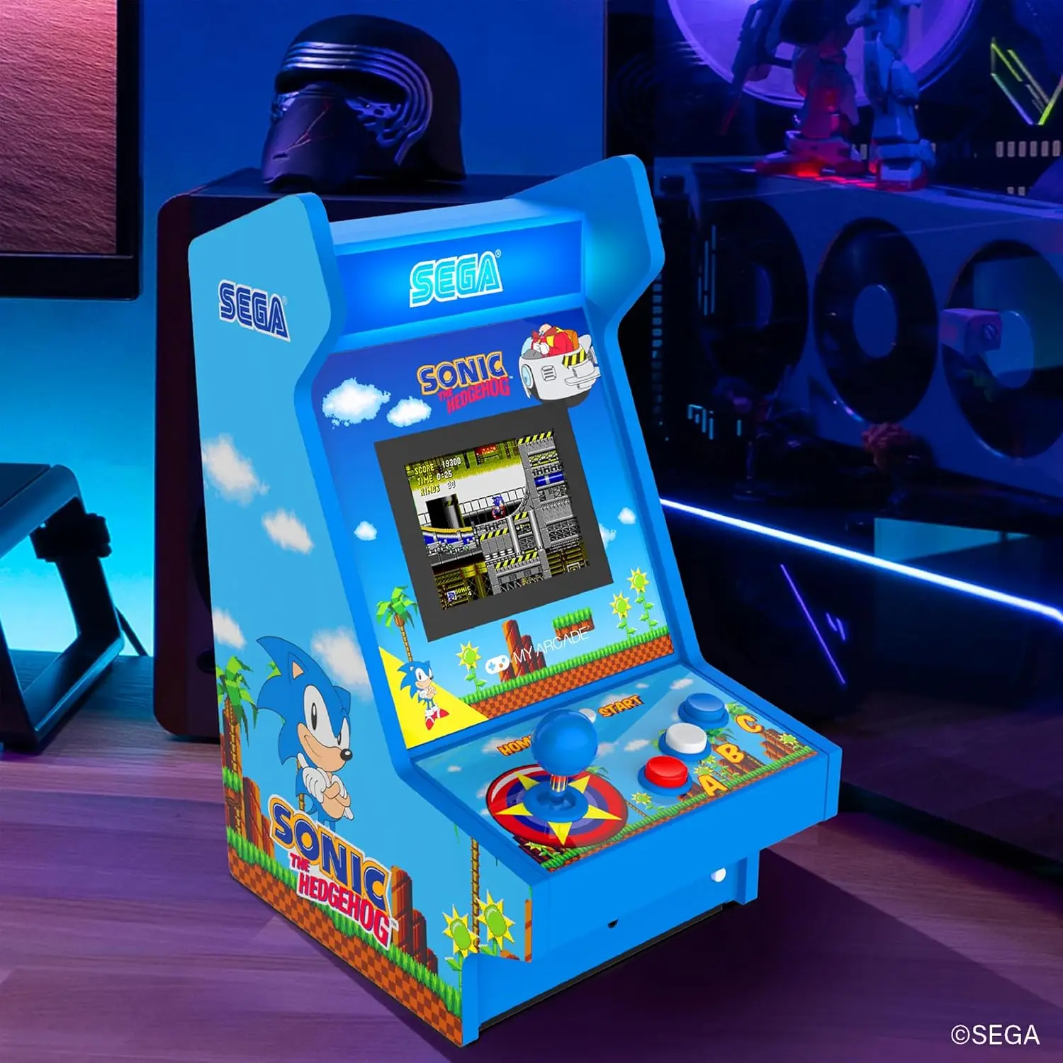 Retro Arcade Player with 4 Classic Games, Sonic Themed Countertop Video Game