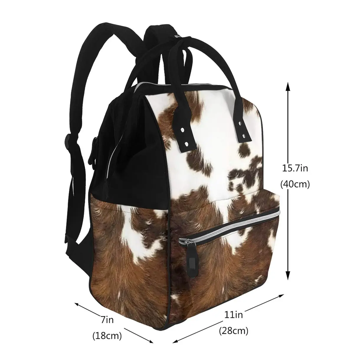 Stylish Cow Fur Cowhide Texture Cow Skin Print Pattern Student Backpack School Bag Hiking Travel Daypack for Men Women Bookbag