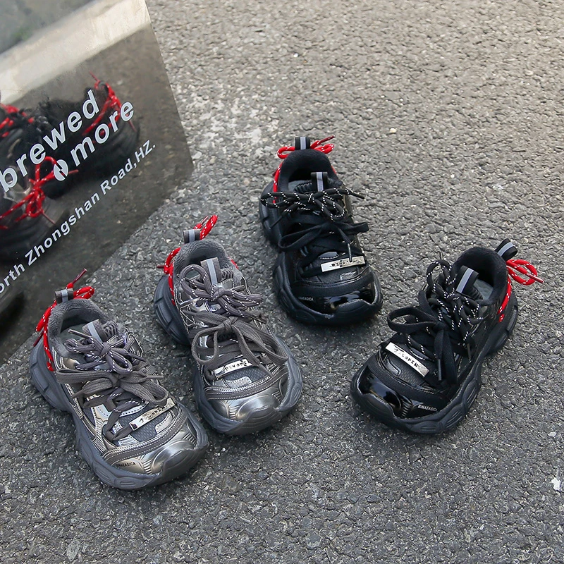 أحذية رياضية للأطفال من جلد الغزال لخريف وشتاء، أنماط جديدة للأولاد والبنات، أحذية أبي قطنية، أحذية رياضية للأطفال