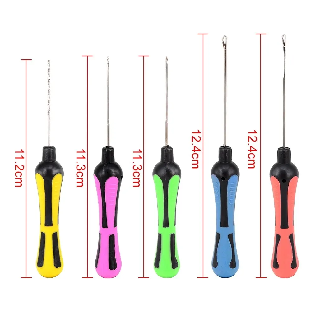 Hirisi 5pcs Carp Fishing Bait Needle Set Gated Needle Splicing Needle Fishing Bait Tools Fishing Accessories BT10