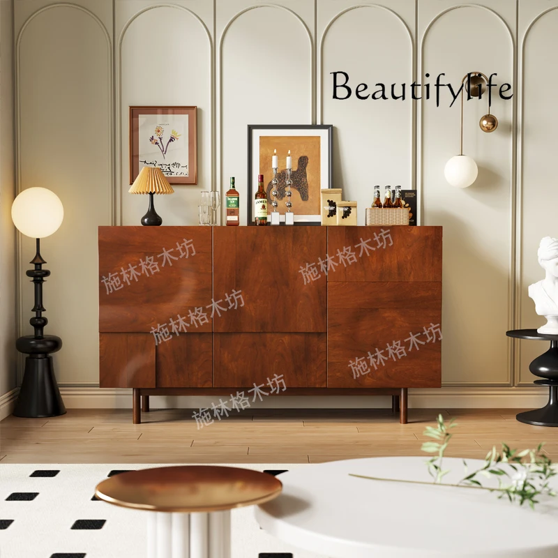 

Chinese Style Entrance Cabinet American Style Solid Wood Shoe Cabinet Vintage Sideboard Cabinet Living Room Wall Locker