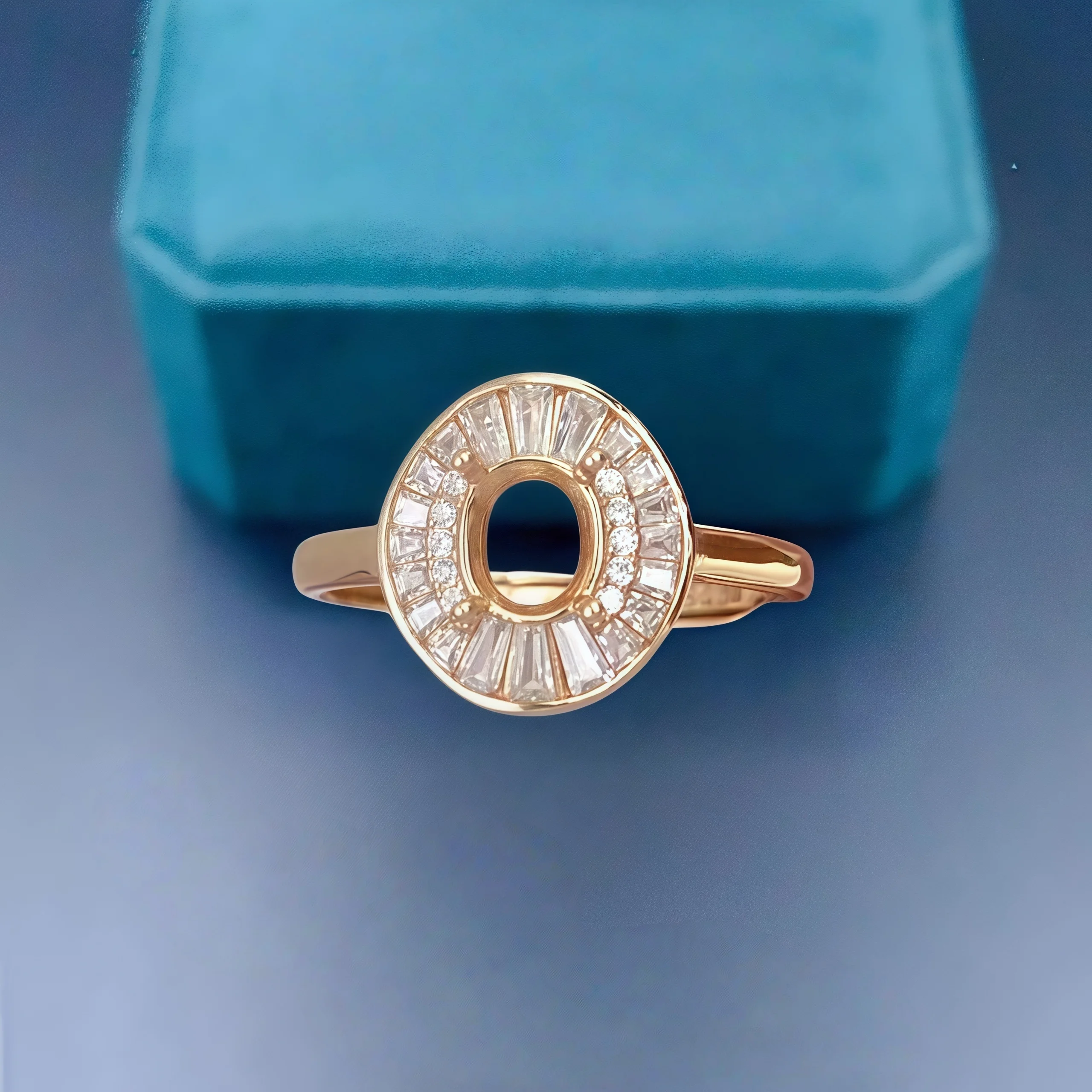 

Setting 5*7mm Ellipse Stone Fashion DIY Empty Ring Holder S925 Sterling Silver Fine Zircon Design Charm Weddings Jewelry for Wom