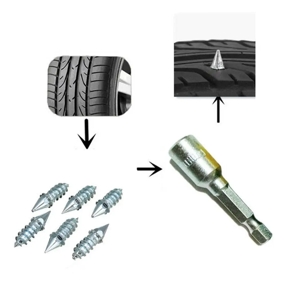 Tire Spikes Anti-Slip Screws Nails Auto Motorcycle Shoes Truck Spikes Anti-ice Cleats Tyre Car Acc Off-road Sole Bike