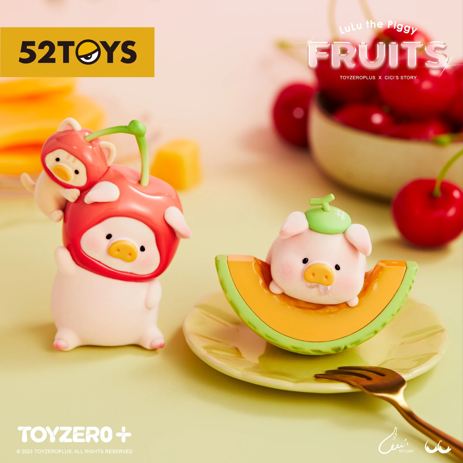 

52TOYS Lulu The Piggy Fruits Series, Cute Figure, Collectible Action Figure，Height: 2.67inch/6.8cm