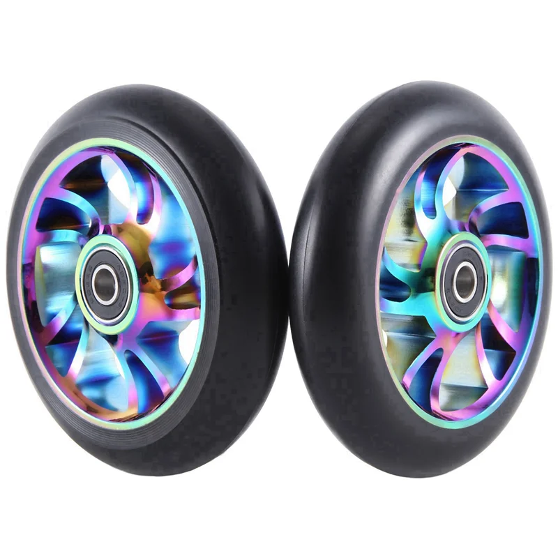 

ABHT-4Pcs 110 Mm Colorful Aluminium Stunt Scooter Wheels Aluminum Scooter Wheel Scooter Accessories