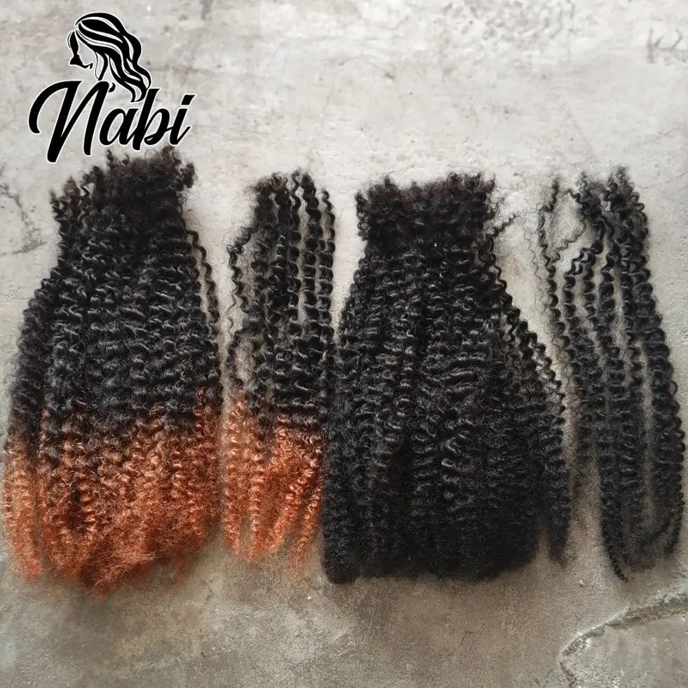 Nabi Afro Kinky Bulk Human Hair 4C без прикрепления для Mini Twist 100% наращивание человеческих волос 30 г/лот крючком человеческие волосы