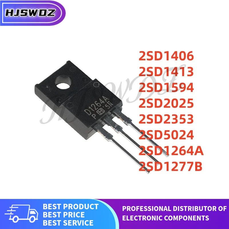 10pcs 2SD1594 2SD2353 2SD5024 2SD1413 2SD1406 2SD2025 2SD1264A 2SD1277B TO220F D1594 D2353 D5024 D1413 D1406 D2025 D1277B D1264A