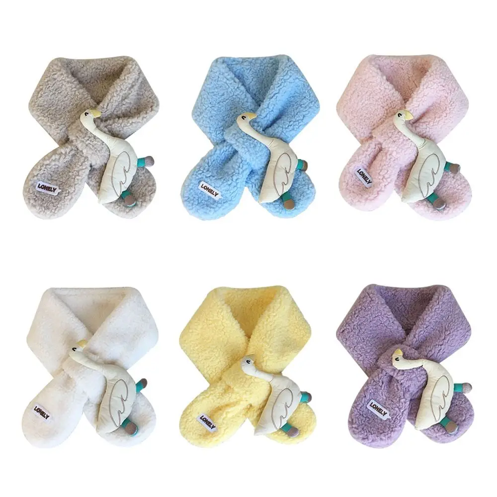 Fashion Warm Winter Scarf Thick Neck Warmer Cute Cartoon Lamb Fleece Scarf Outdoor