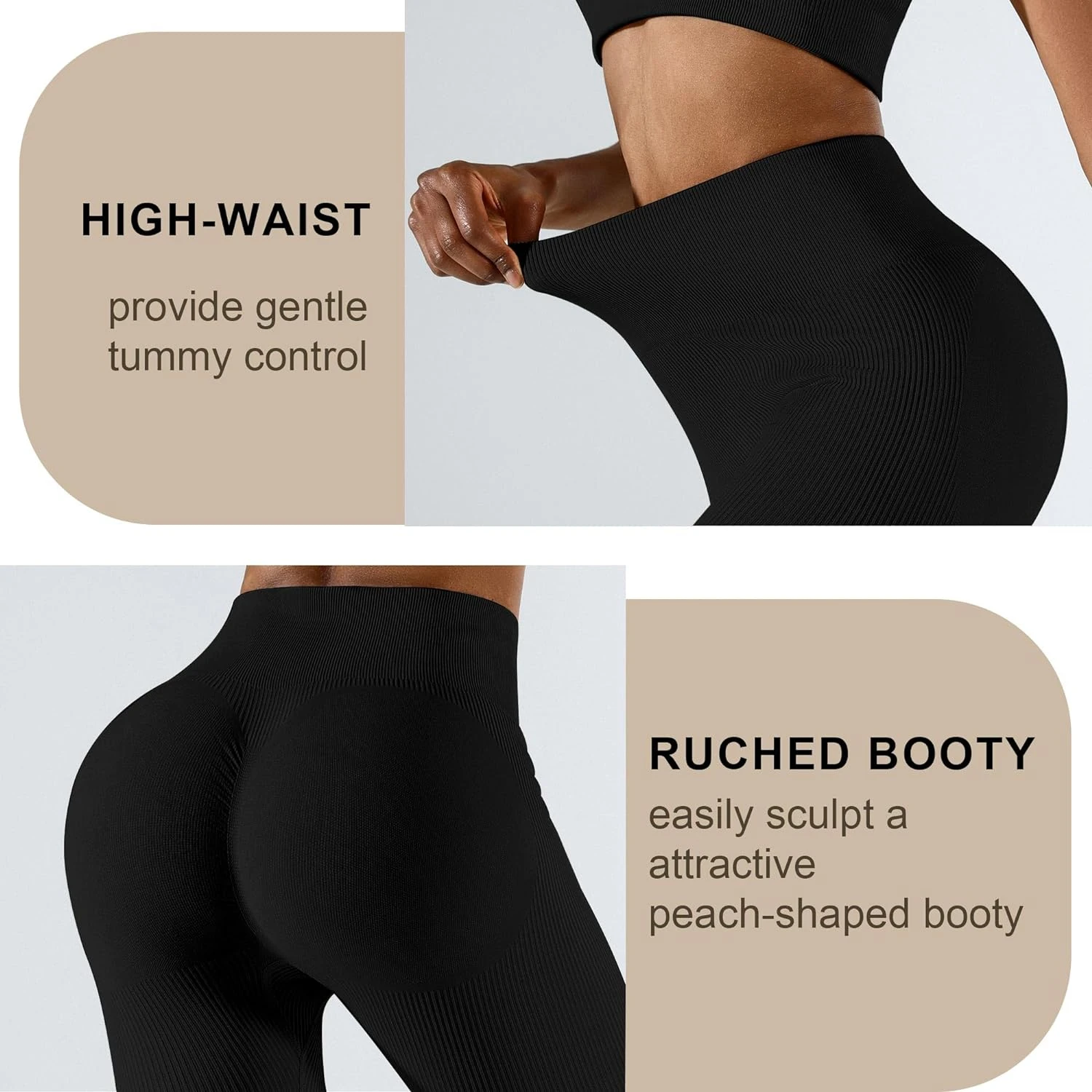 Seamless Ribbed Butt Lifting Yoga Pants - Womens Scrunch Gym Leggings for a Flattering Workout Alo yoga original Yoga mat