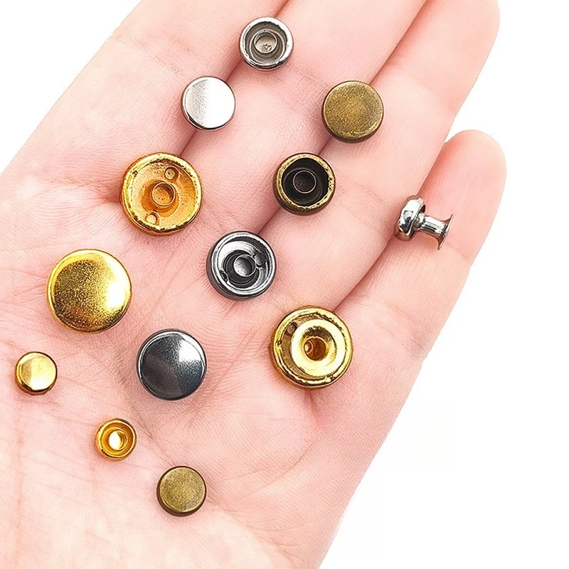 6mm-12mm Round Rivet Single Cap Rivets Studs for DIY Leather Craft Bag Belt Garments Hat Shoes Pet Collar Decor