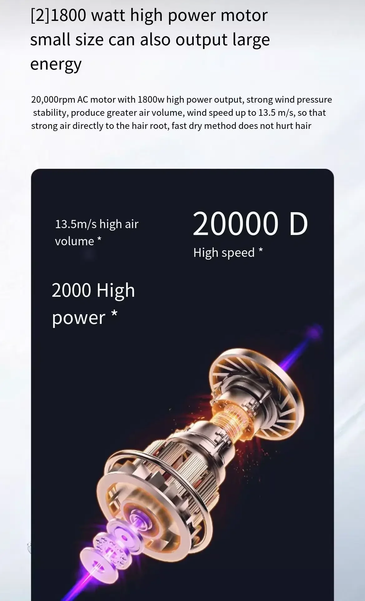 Professional High-power Electric Hair Dryer Home Hair Salon Hammer Blower High Speed Negative Ions Styling Tools Low Noise