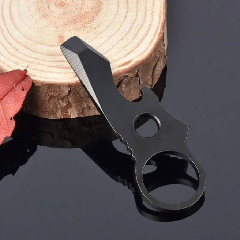 Multifunctionele Edc Flesopener Tool Mini Koevoet Schroevendraaier Rvs Outdoor Draagbare Sleutelhanger Hanger Ronde Gat