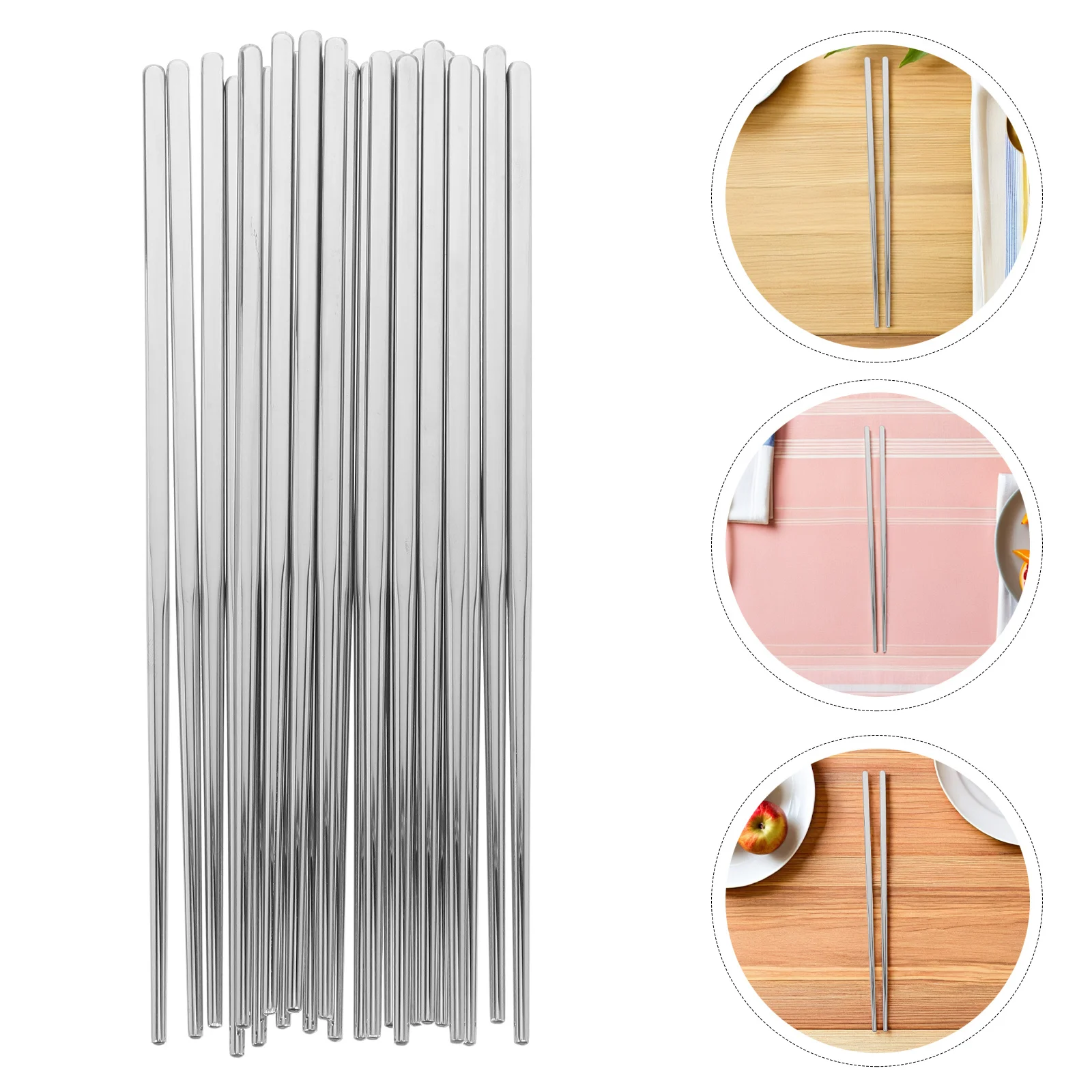 

12pcs Stainless Steel Chopsticks Skid Proof Unbreakable Reusable Metal Tableware For Cooking Dining Dishwasher Safe Japanese
