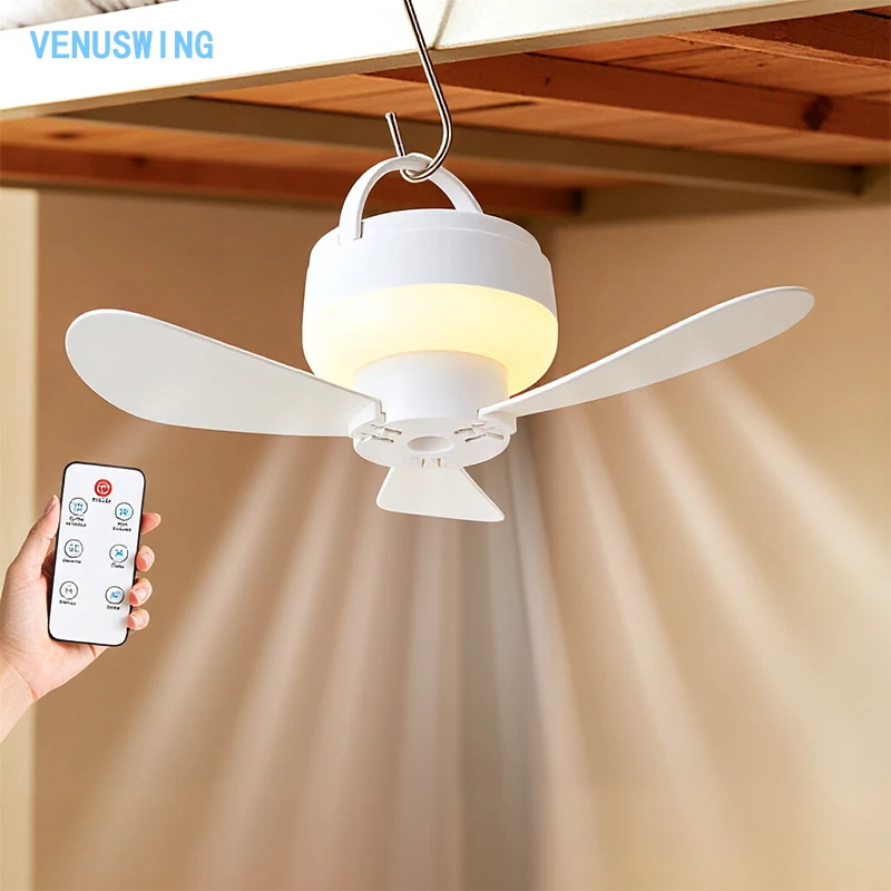 

Camping Fan Camping Wireless Fan Portable USB Tent Fan Rechargeable Hanging Fan Light Small Fan Charging Fan for Camping Tent
