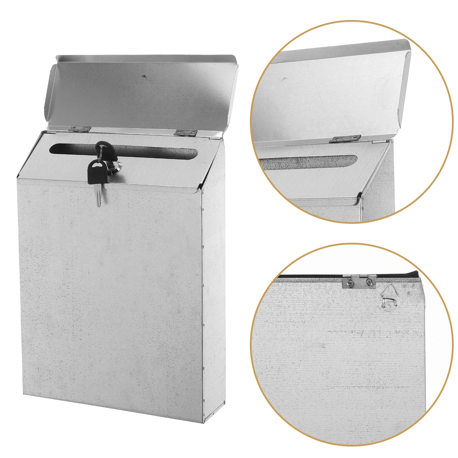 

Suggestion Box Iron Wall Mounted Lockable Mailbox For Office Classroom Garden Box With Top Slot Pre-Drilled Holes