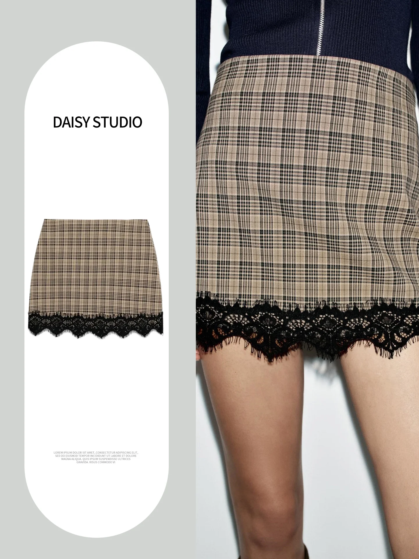 Fall New Women's Mid-Waist Silk Satin Short Lace Trim Skirt Pants Standard A-Line Polyester Fiber Washed Ladies Skirts