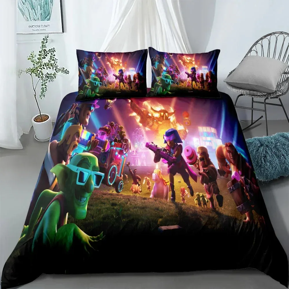 Splatoon 2 Bedding Set,3D Game Splatoon Bed Linen Set Pillowcase,Single Double Quilt Cover Cute Girls Boys Adult Gifts