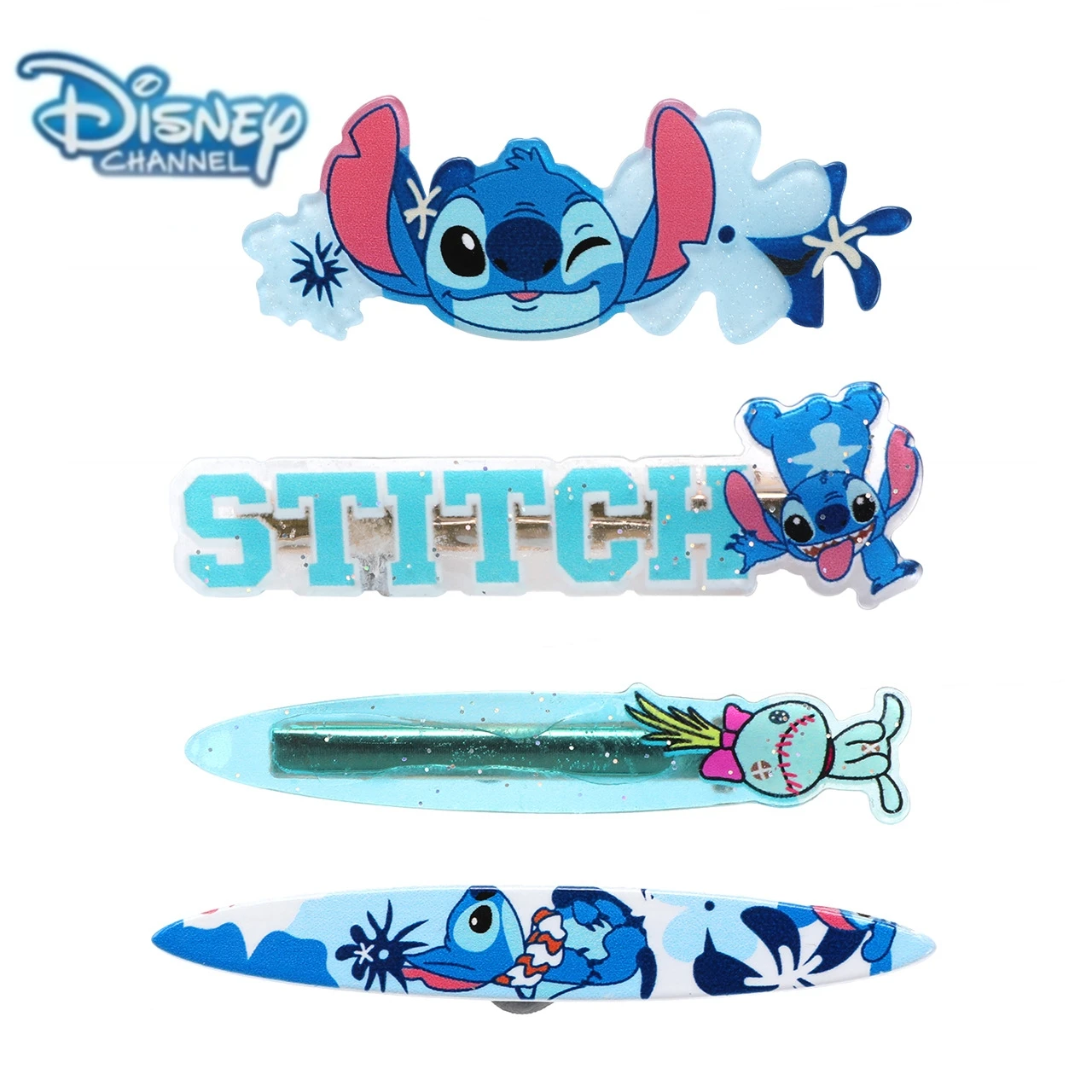 

4pcs/set Disney Stitch Clip Fresh Kawaii Cartoon Character Children Headwear Girls Heart Hair Accessories Friends Birthday Gifts