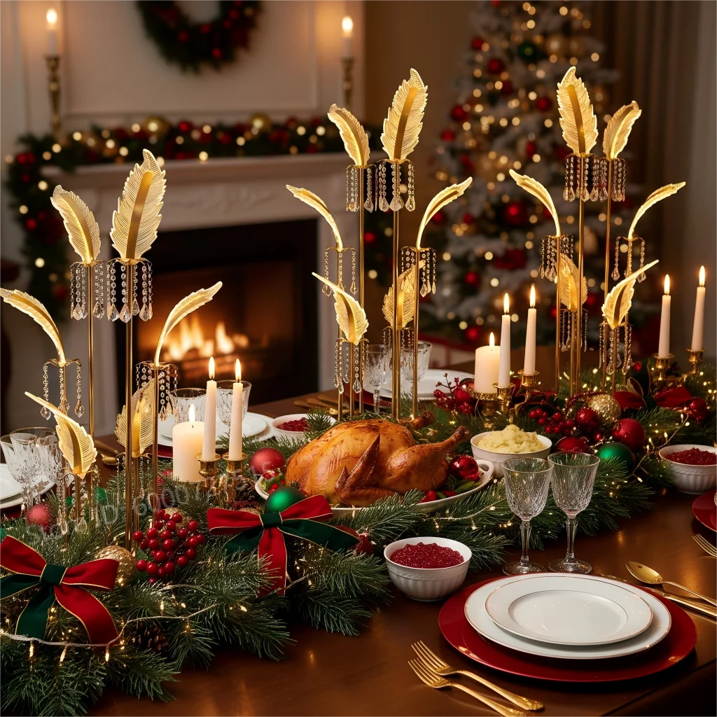 

New Wedding Acrylic Flower Stand Crystal Feather Centerpiece Guide Hotel Ornaments Christmas Home Decoration