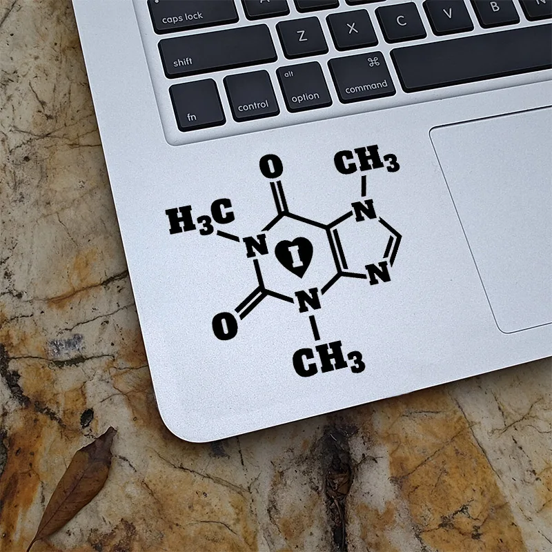 Caffeine Molecule Vinyl Laptop Stickers for Macbook Air Pro 14  Retina 13 15 Inch Mac Skin Google Notebook Custom Trackpad Decal