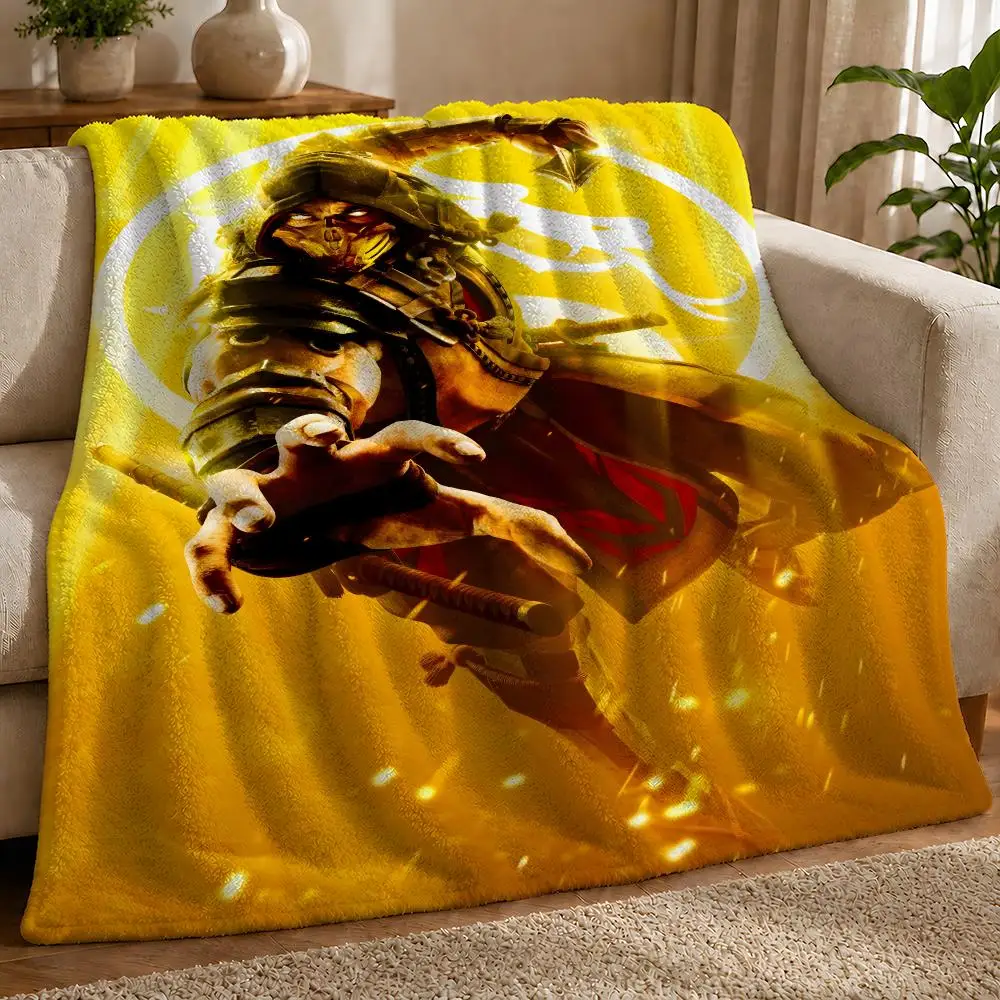 P-POPULAR Mortal KombatS Throw 1pc Flannel Blanket Soft Lightweight Warm Cozy For Bedroom Sofa Bed