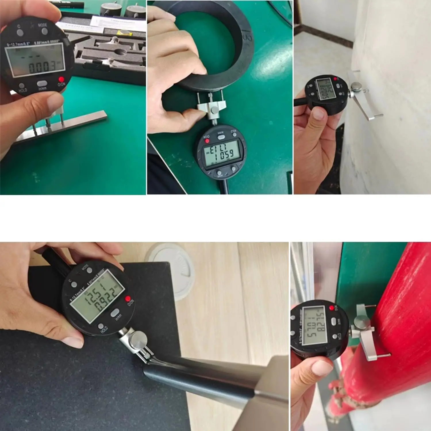 R5-700/R70-980/R200-2200/R400-6000 نطاق كبير جدًا مقياس نصف قطر رقمي مؤشر نصف قطر رقمي مقياس نصف القطر الخارجي الداخلي