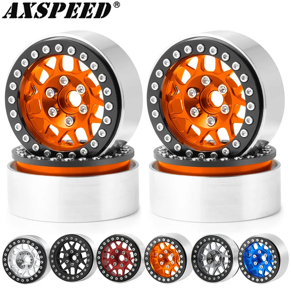 AXSPEED Metal 1.9 2.2 Beadlock Wheel Rim Hub for 1/10 RC Crawler Axial SCX10 Wraith TRX4 TRX6 RBX10 Baja Rey 4WD Upgrade Parts