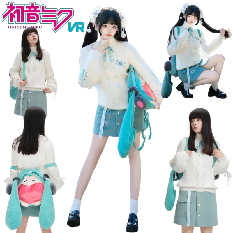 

New Hatsune Miku Knitwear Sweater Embroidery Pattern Hatsune Miku Woolen Skirt Holiday GiftsCasual and Chic Everyday Versatility