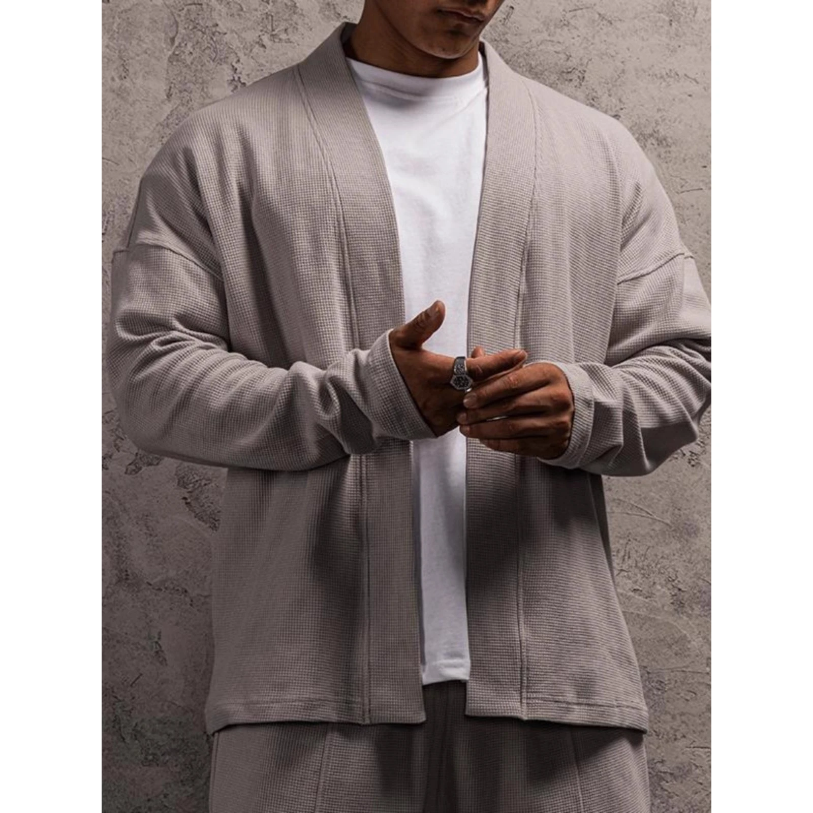 

Свободный крой Long Sve Fitn Кардиган Мужская повседневная спортивная одежда Осень-зима Верхняя одежда Универсальная удобная полиэстеровая одежда irt