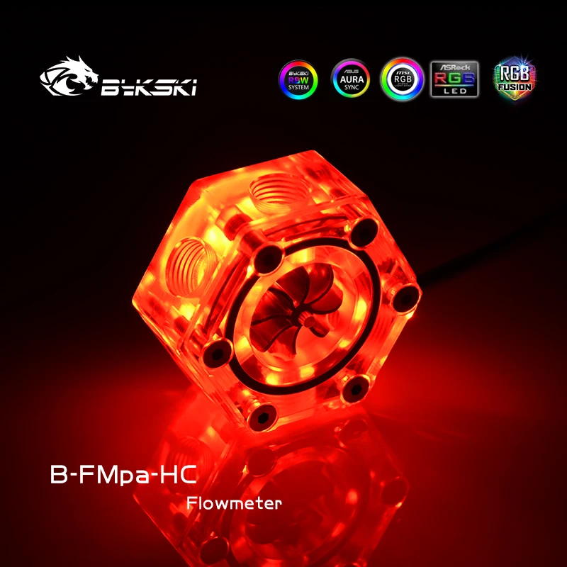 Bykski Water Cooling Hexagonal Transparent Flow Meter B-FMpa-HC G1/4