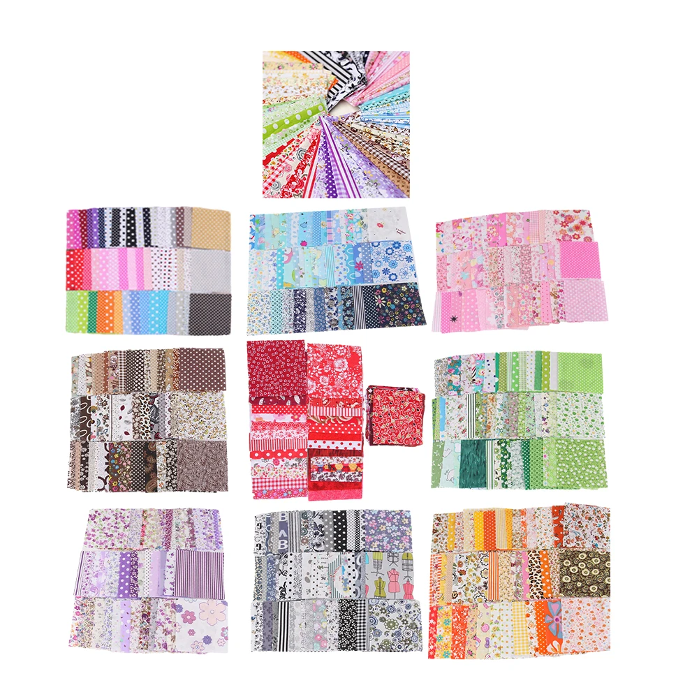 50Pcs 10x10cm Printed Cloth Handmade Patchwork Quilting Patchwork Doll Clothing Sewing Fabric Sewing Craft Supplies