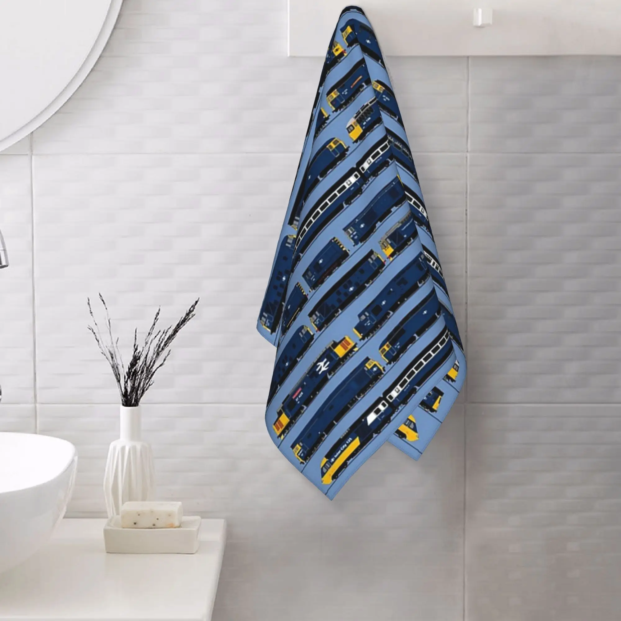 Custom TRAINS Soft Face Towel Quick Dry Pool Bath Cotton Towels Absorbent