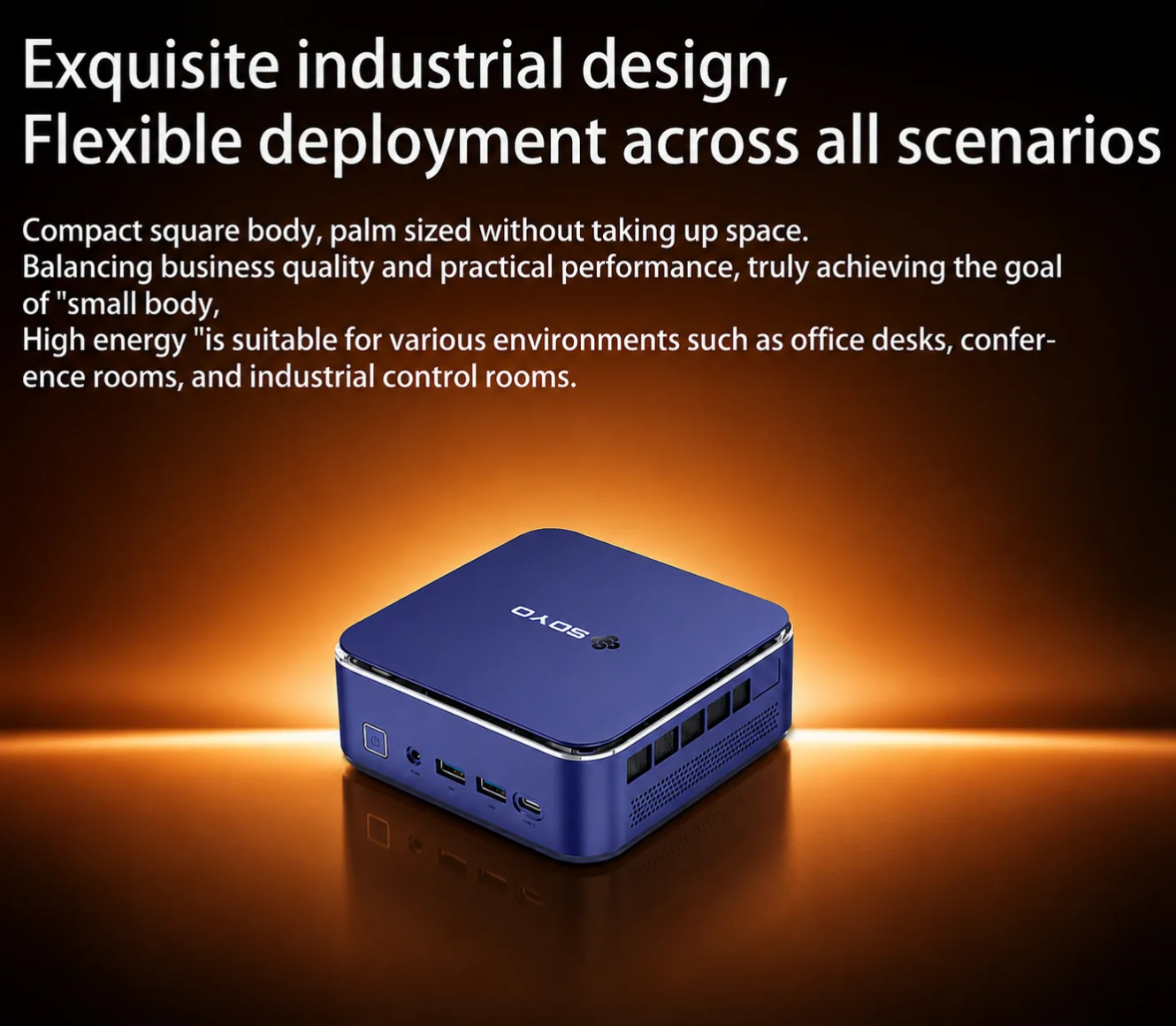 Soyo S5 Air Mini Pc Amd Ryzen 5 7535Hs 16Gb LPDdr5 512Gb M.2 Ssd Windows 11 Pro Amd Radeon Graphics Mini Desktop Computer Dual HDMI Type-C Rj45 Home Office Gaming Micro Pc