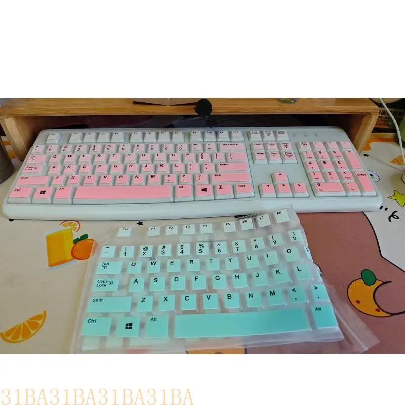 

31BA Keyboard Cover Thin Silicone Keyboard Cover for K120 MK120 Corded Keyboard