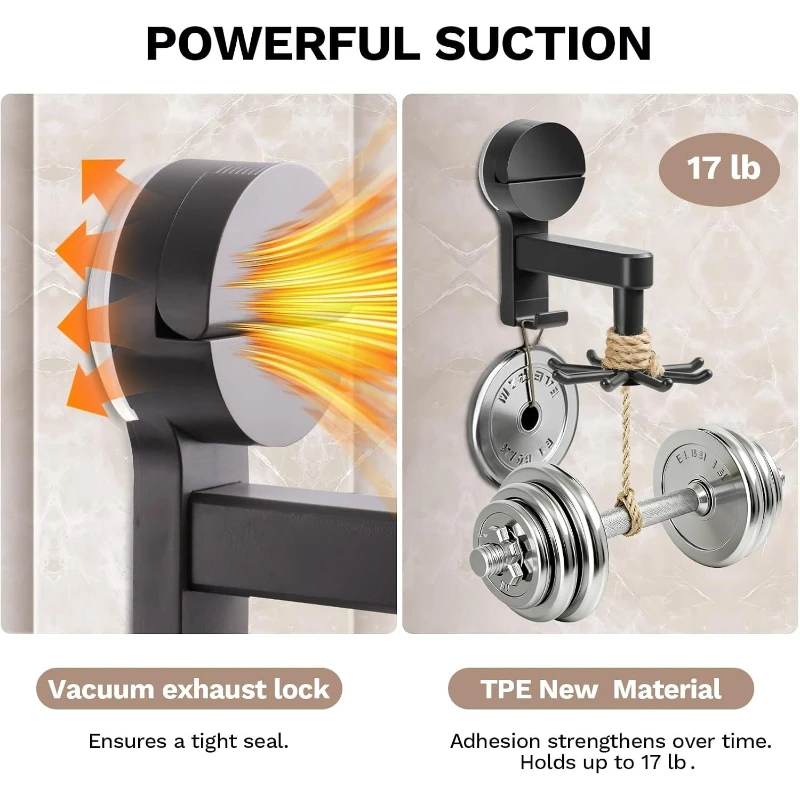 360° Rotating Hook Space-Saving Kitchen Storage Rack with Strong Suction Cups No Drill Mount for Wall Cabinet Door RV Organizer 4