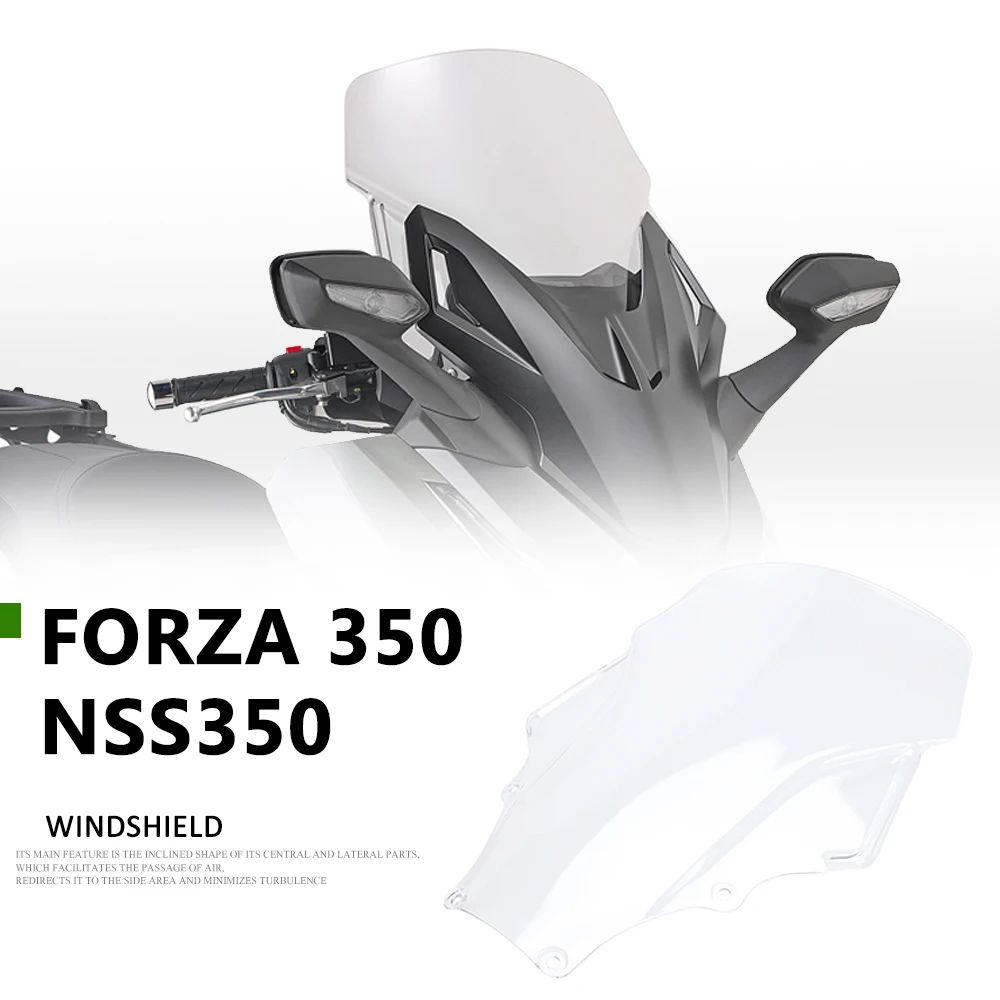 

New For Honda Forza350 NSS350 Forza FORZA 350 2021-2023 Motorcycle Heightening Windshield Windscreen Wind Deflectors Transparent