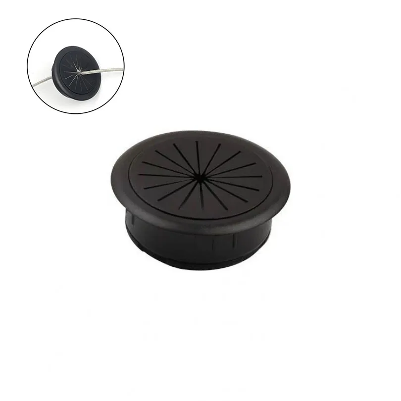 60mm ABS Plastic Round Wire Hole Cover Furnitture Hardware Wire Hole Covers for Furniture / Cabinet / Computer Desk