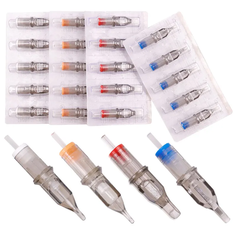 

10PCS Tattoo Cartridge Needle Round Liner RL/RS/RM/M1 Long Taper Rotary Machine Disposable Sterilized Semi Permanent Makeup