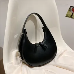 Luxury Design Shoulder Bags for Women Half Moon Hobo Bag Lady Fashion Brand Underarm Bags PU Leather Small Clutch Handbag Purse