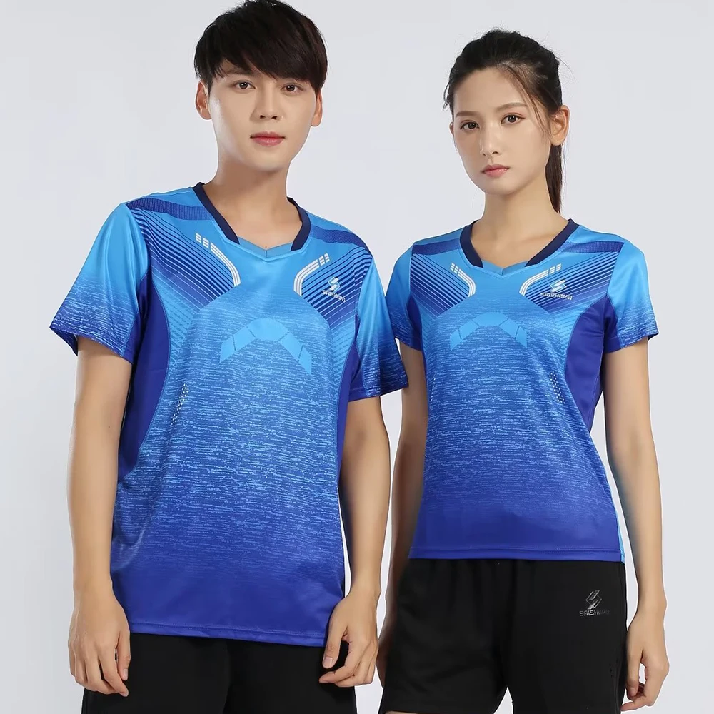 2023 New in Badminton T-shirt Jersey for Men Women Boys Girls Quick Dry Print Short Sleeve Sports Tennis Ping Pong Uniform Shirt