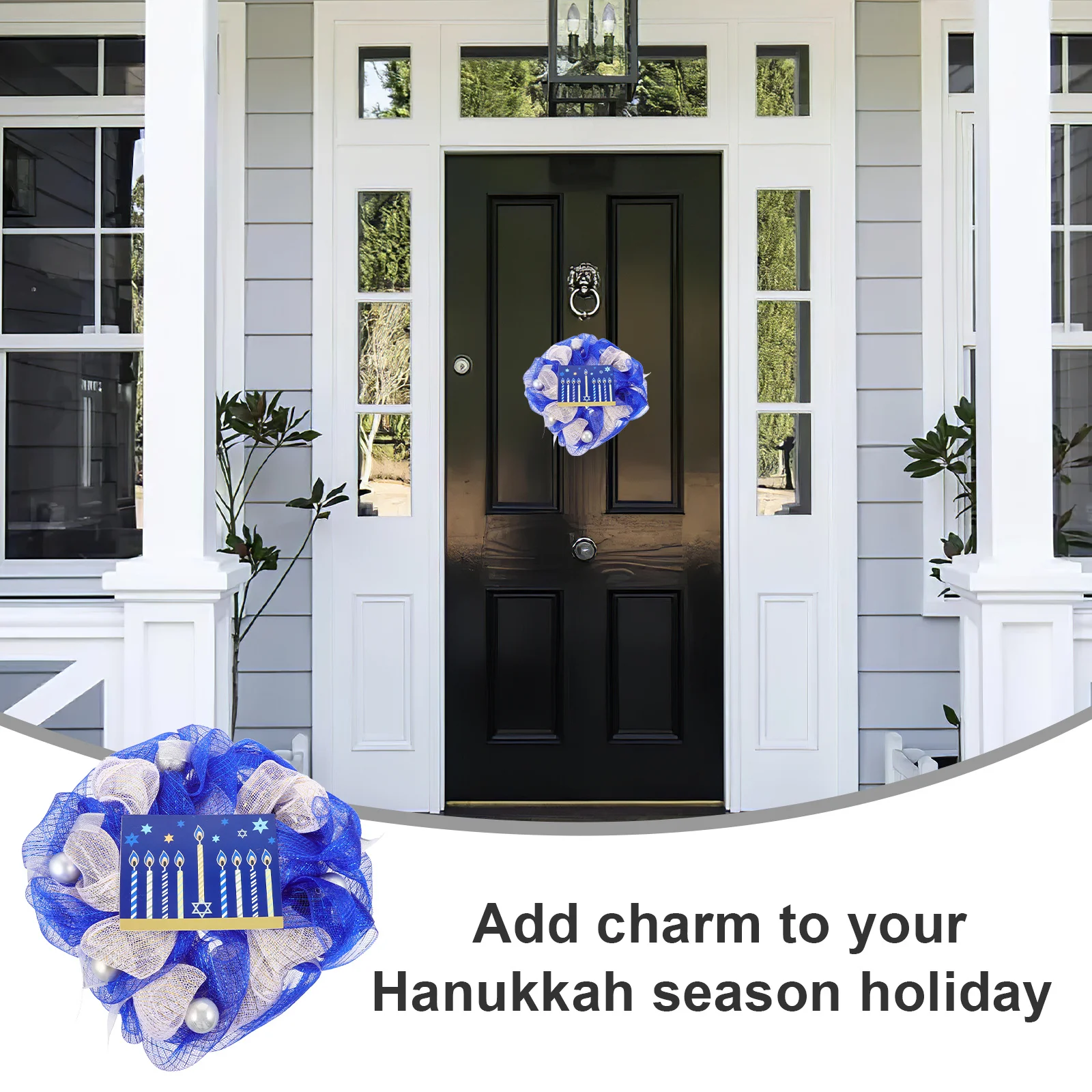 

Blue Hanukkah For Front Door Wall Hanging Festival Scene Decor Festival Home Decoration Chanukah Party Supplies