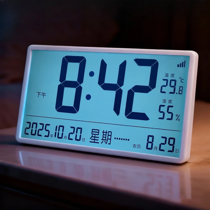 Smart Photosensitive Electronic Watch Alarm Clock WiFi Automatic Timing Wall Clock Thermohygrometer Portable Luminous Clock