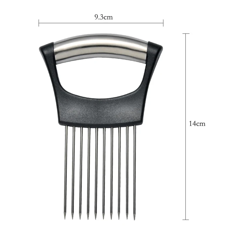 Stainless Steel Onion Cutter Holder Food Slicers Assistant Tomato Onion Slicer Holder Vegetables Cutting Fork Kitchen Gadgets image 6