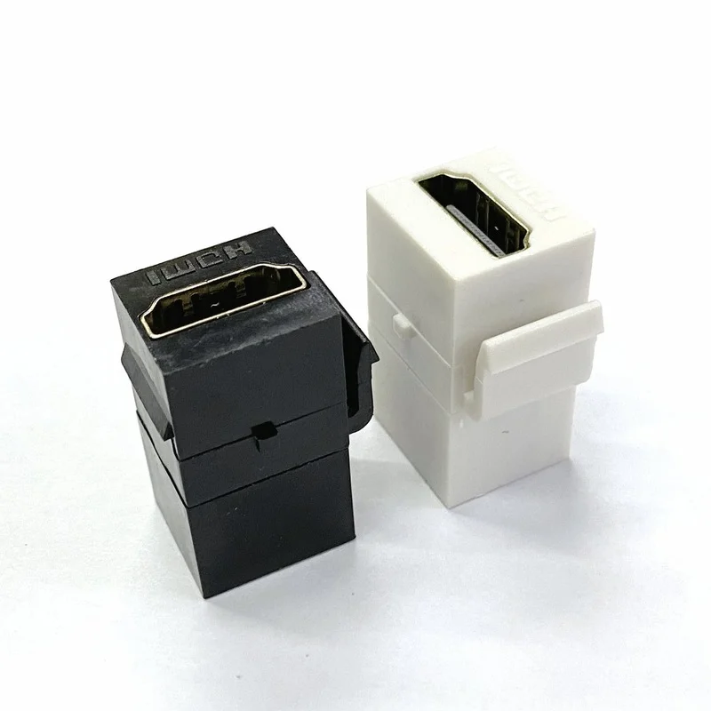 Straight HDMI-Compatible 1.4 Snap-in Female To Female F/F Keystone Jack Coupler Adapter for Wall Plate White