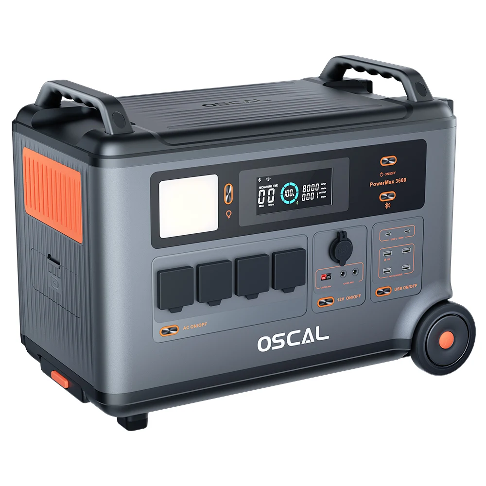 Blackview Oscal PowerMax 3600 Rugged Power Station, 3600Wh to 57600Wh LiFePO4 Battery, 14 Outlets, 5 LED Light Modes, Morse Code