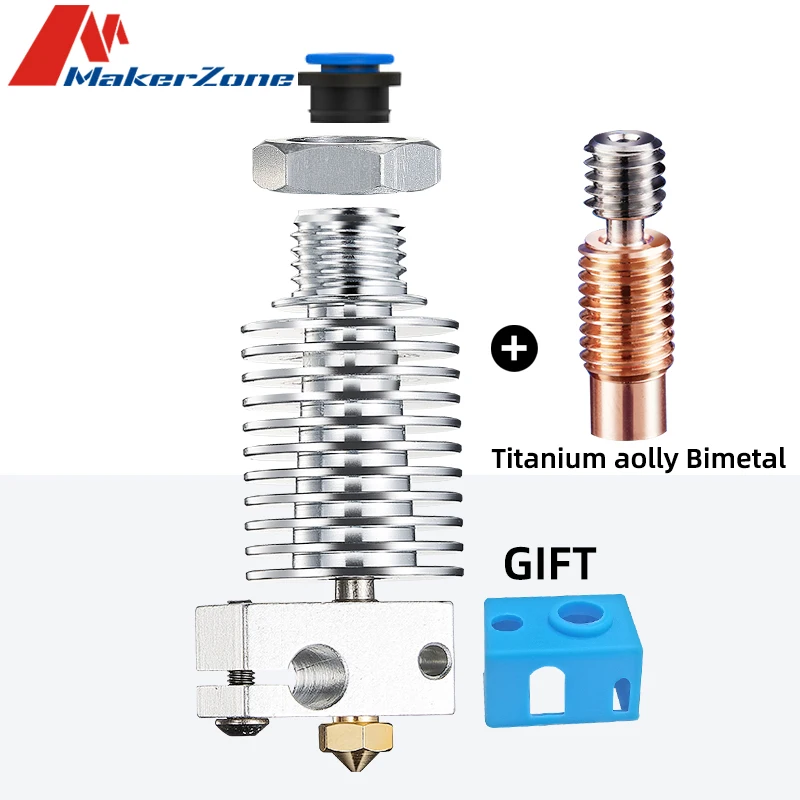 

3D Printer All Meatal Vor-V0.1/0 V6 Hotend With Stainless Steel Heatbreak V6 PT1000 Block For Titan Extruder Nozzle 1.75mm