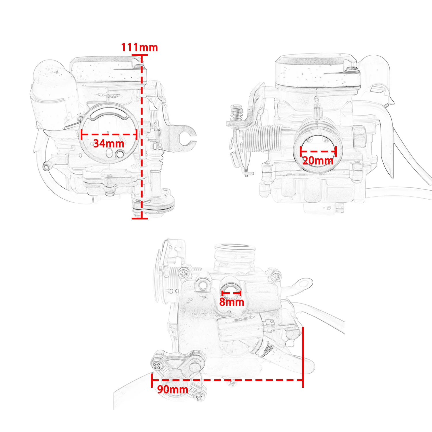 Motorcycle Carb CM141911 Carburetor For Vespa LX 50 Zip 50 4T 2V E2